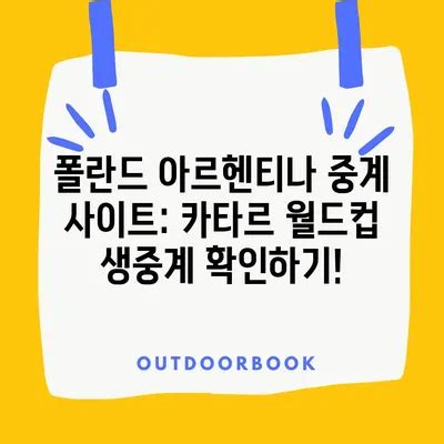 카타르 월드컵 중계 사이트